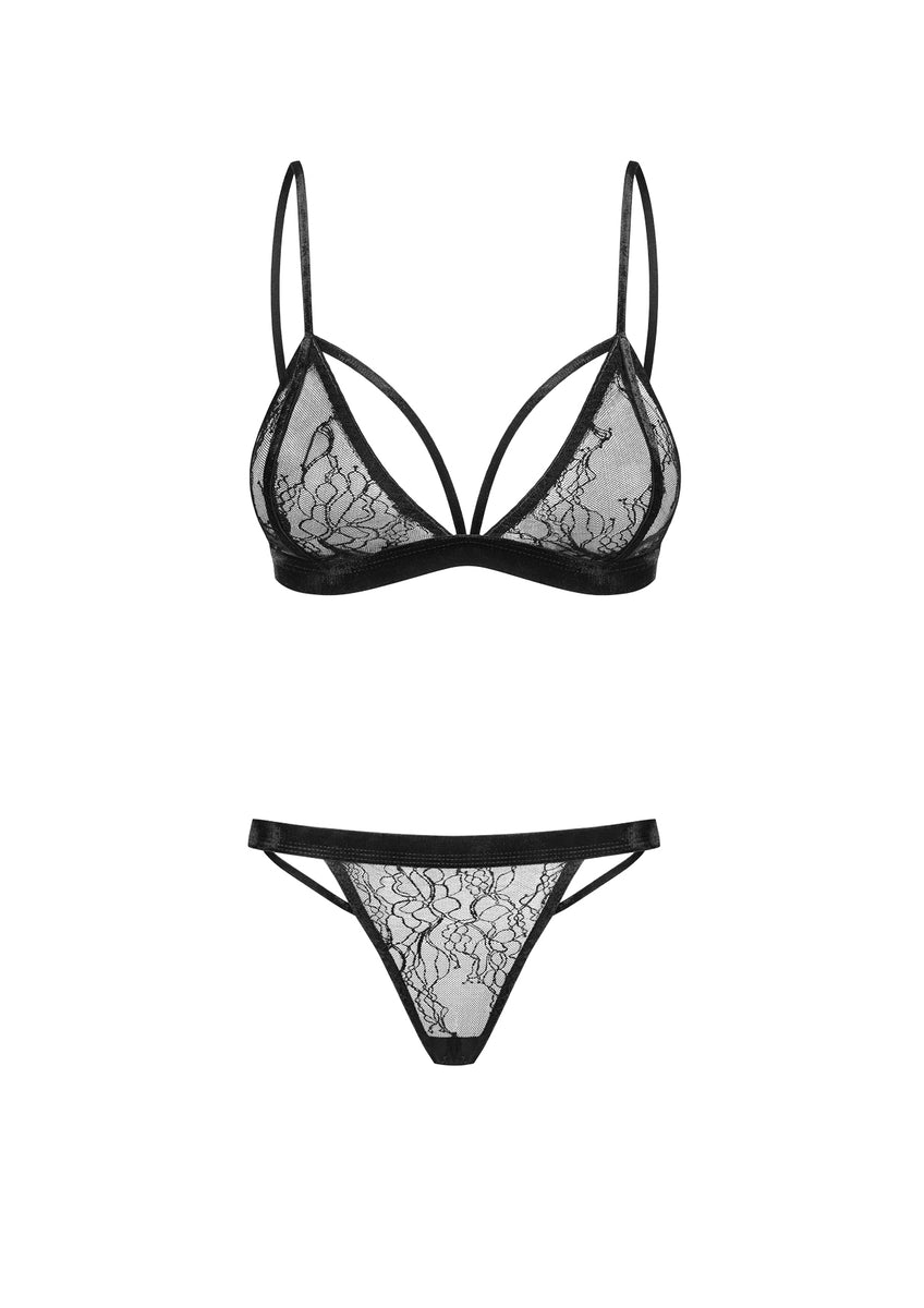 Set of lace bralette and thong – Noir Handmade Australia