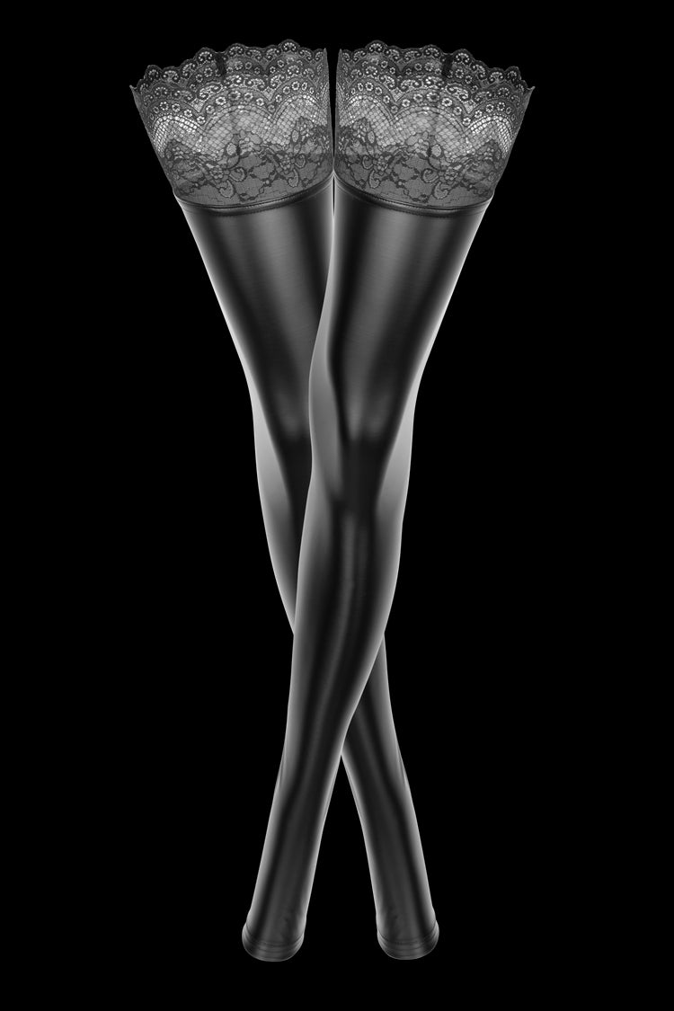 Wetlook stockings product front view